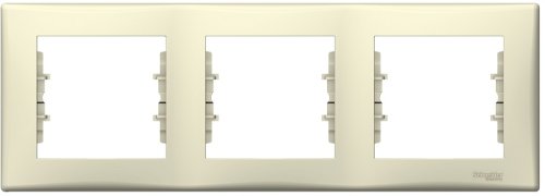 Рамка горизонтальная Schneider Electric Sedna 3-м. бежевый картинка